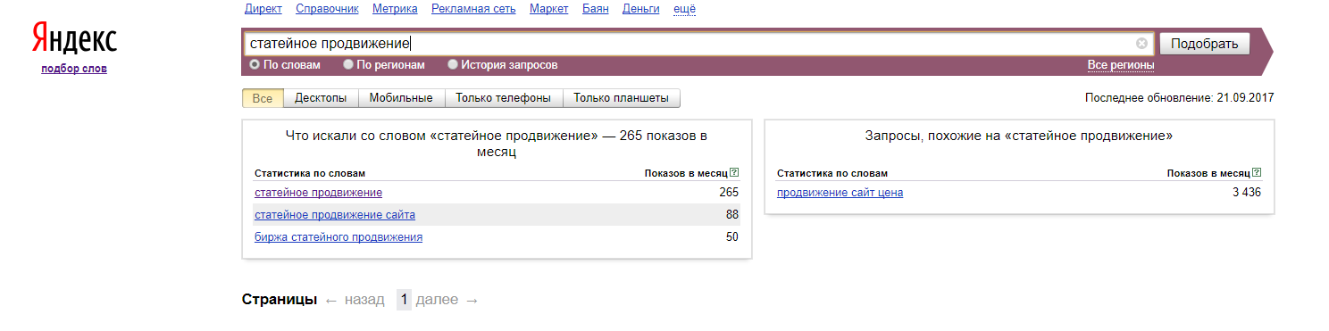 Запрос статейное продвижение